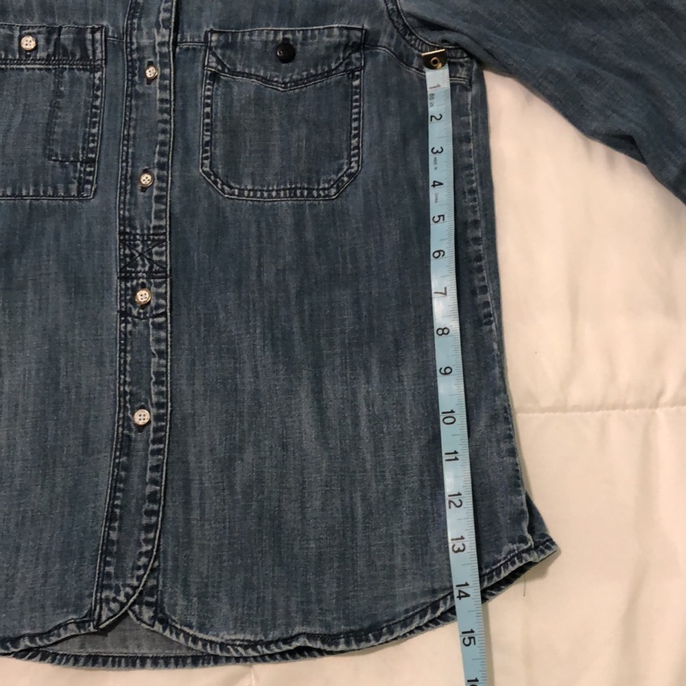 Madewell denim chambray button up long sleeve size XS office wear feminine - Picture 4 of 7